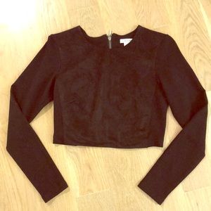 Club Monaco faux suede crop top, XS